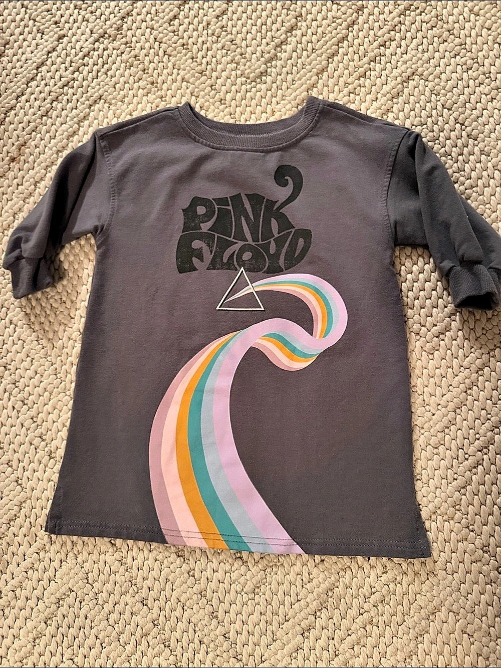 Pink Floyd Kids Long Sleeve Prism Rainbow Tee Kids Prism Rainbow Graphic Tee Dre